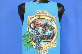 90s St Johns Bay Toucan Port Of Call Tank Top t-shirt Medium