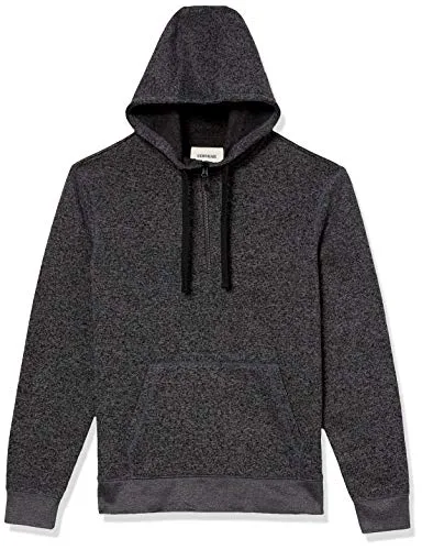Amazon Brand - Goodthreads Men's Sweater-Knit Fleece Long-Sleeve Half-Zip Hoodie, Charcoal, Medium
