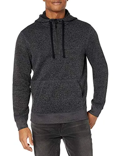 Amazon Brand - Goodthreads Men's Sweater-Knit Fleece Long-Sleeve Half-Zip Hoodie, Charcoal, Medium