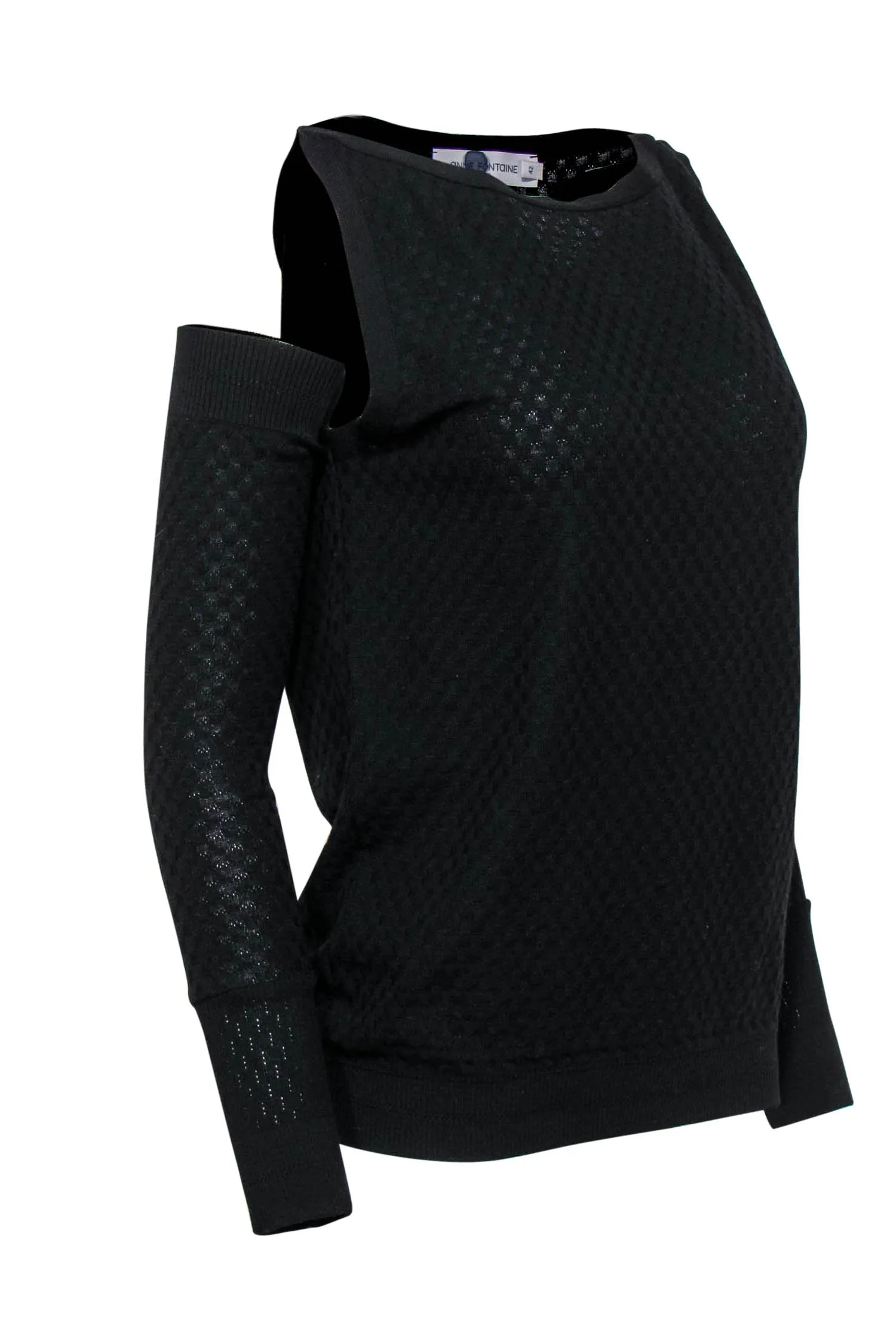 Anne Fontaine - Black Textured Knit Tank w/ Arm Warmers Sz 10