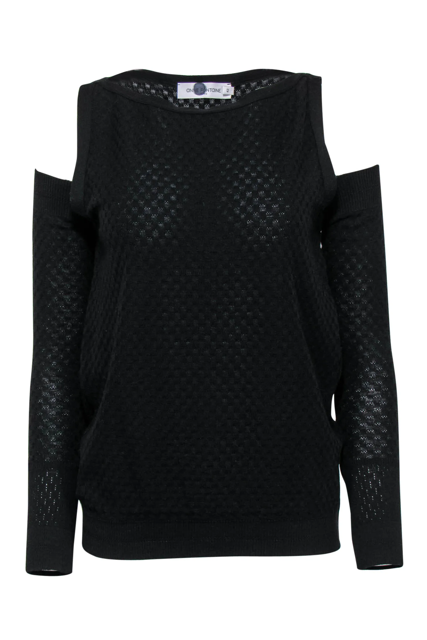 Anne Fontaine - Black Textured Knit Tank w/ Arm Warmers Sz 10