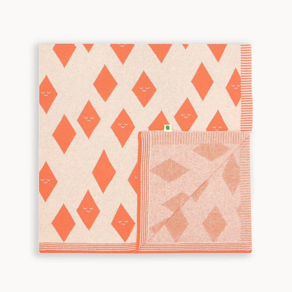 Aurora - Saffron Diamond Knit Baby Blanket