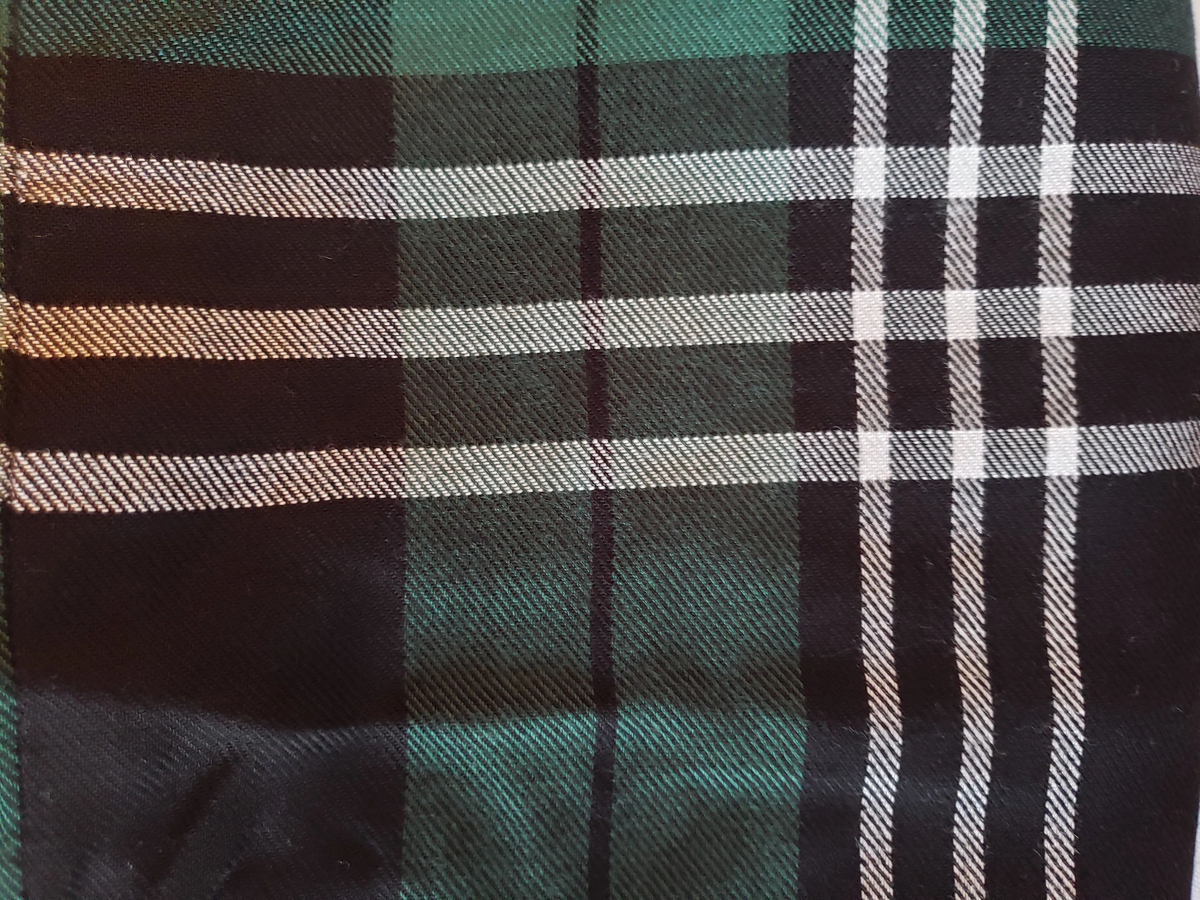 Autumn Infinity Scarf in Green, Black, & White Plaid