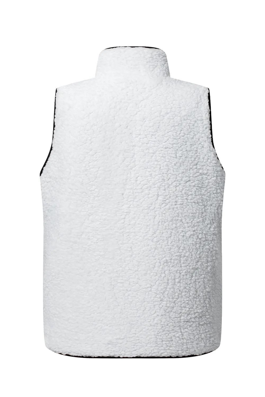 Black Fleece Lined Quilted Zip up Gilet