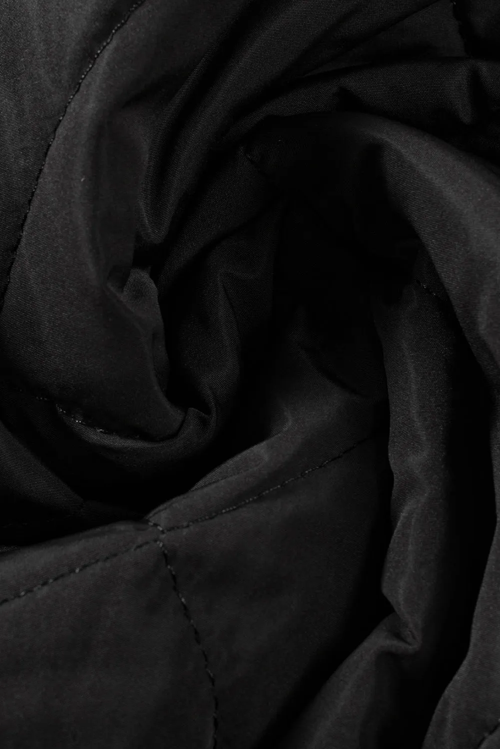 Black Fleece Lined Quilted Zip up Gilet