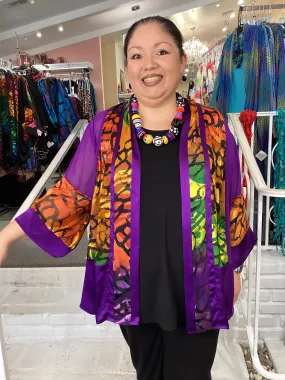 BRIGHT SILK JACKET - PURPLE