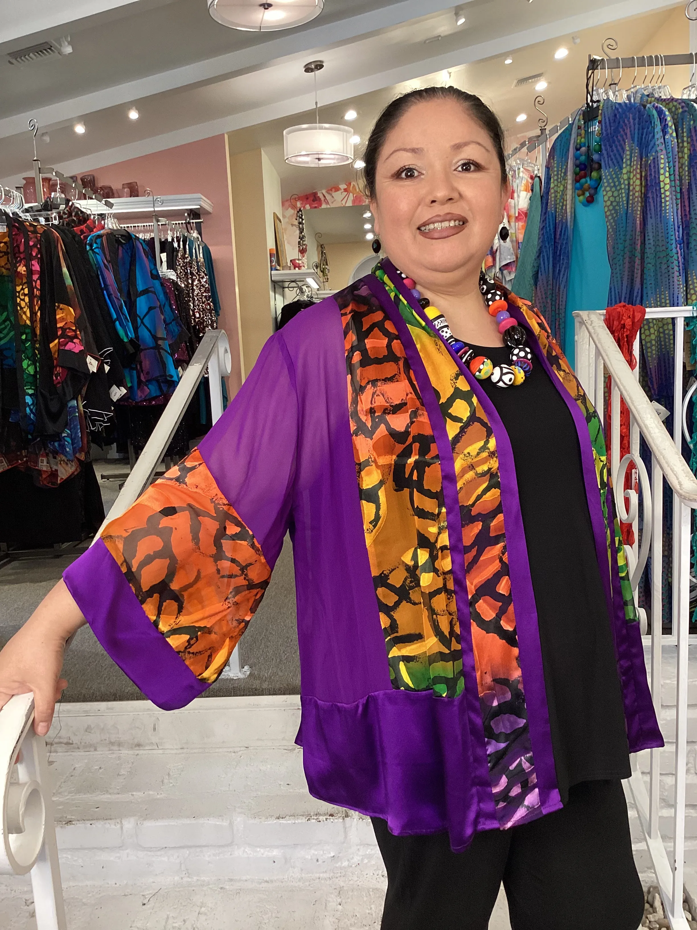 BRIGHT SILK JACKET - PURPLE
