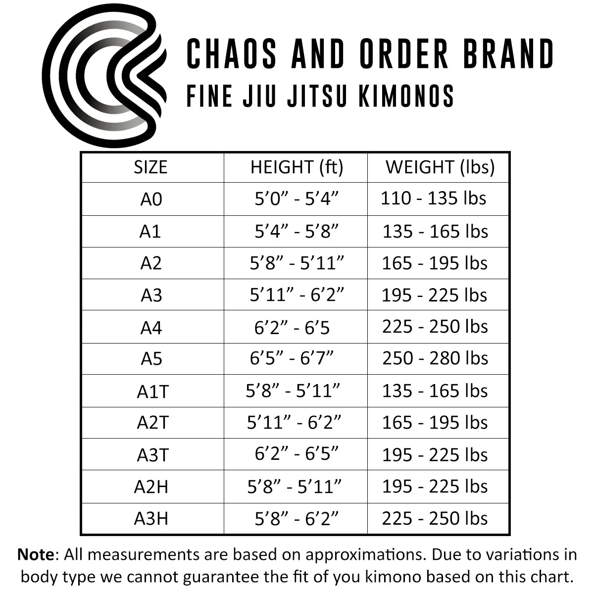 Chaos and Order Static Label BJJ Gi - Black