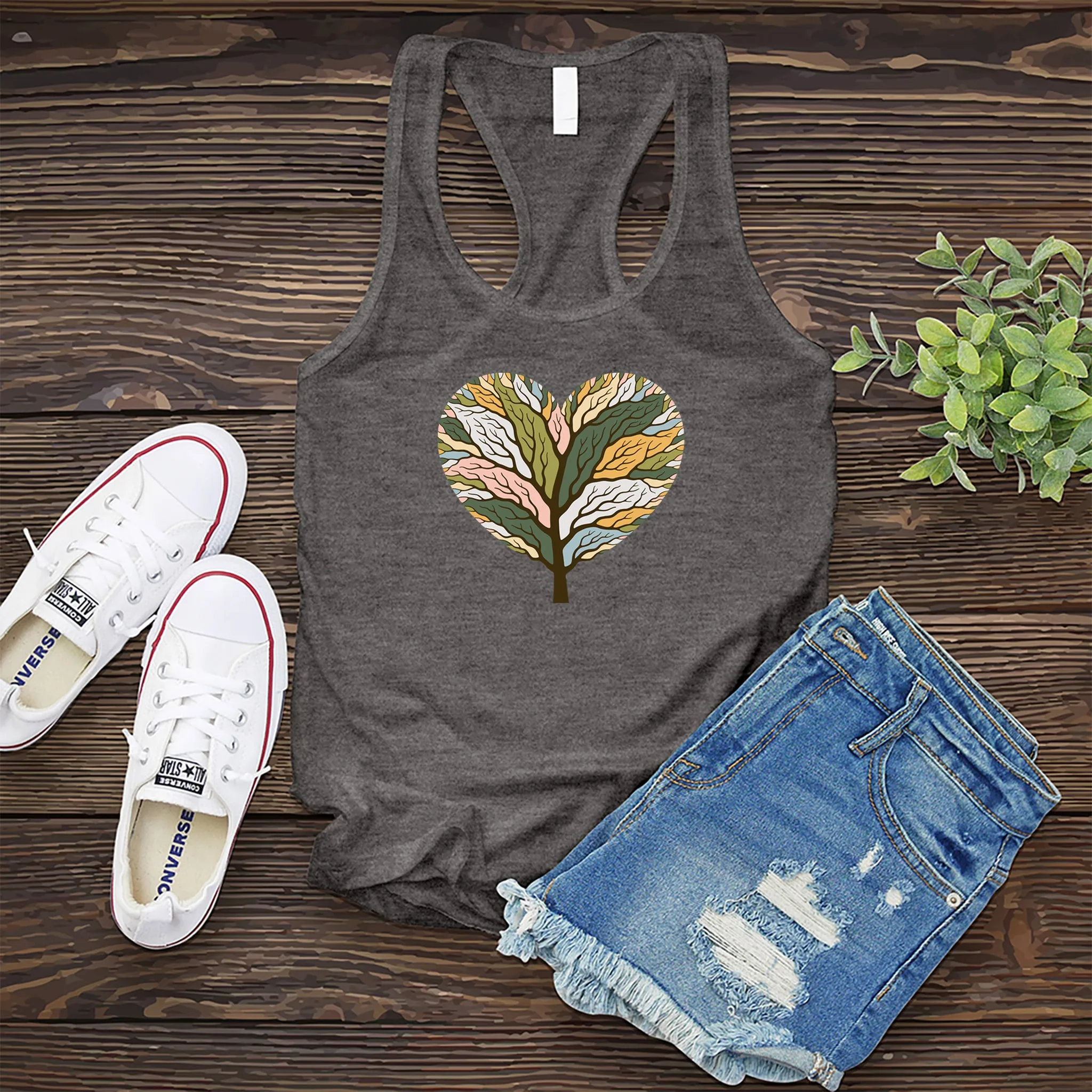 Colorful Tree of Life Heart Women's Tank Top