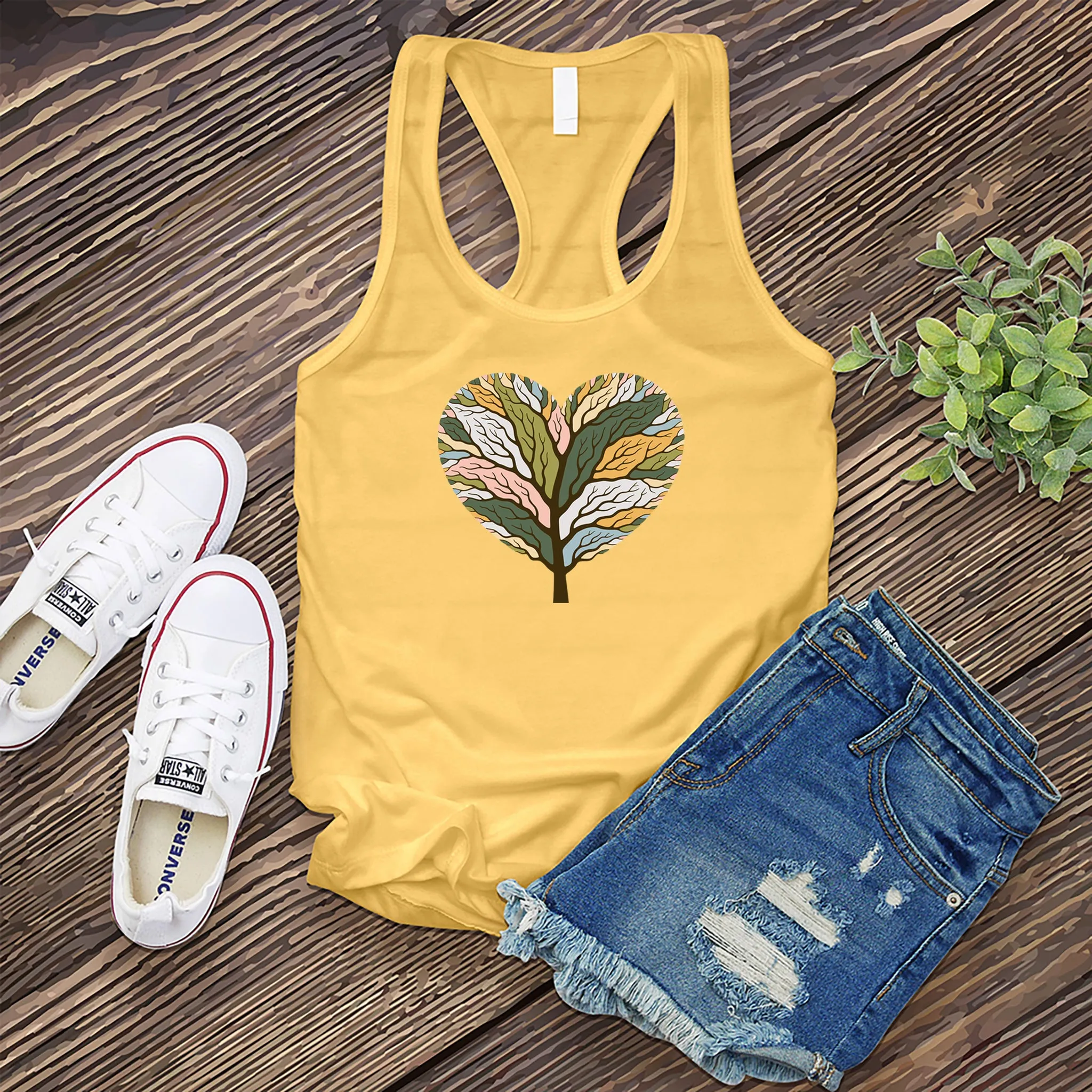 Colorful Tree of Life Heart Women's Tank Top
