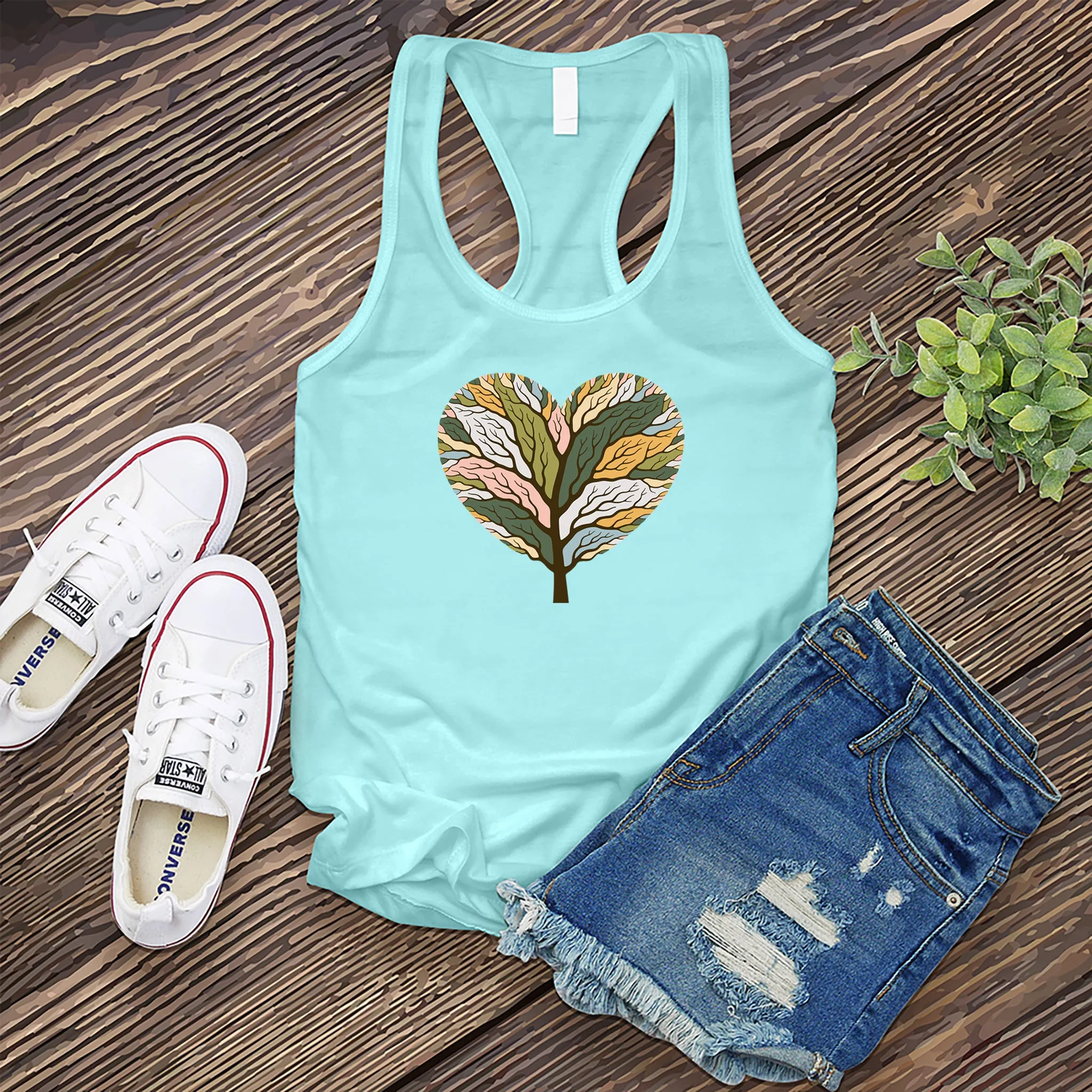 Colorful Tree of Life Heart Women's Tank Top