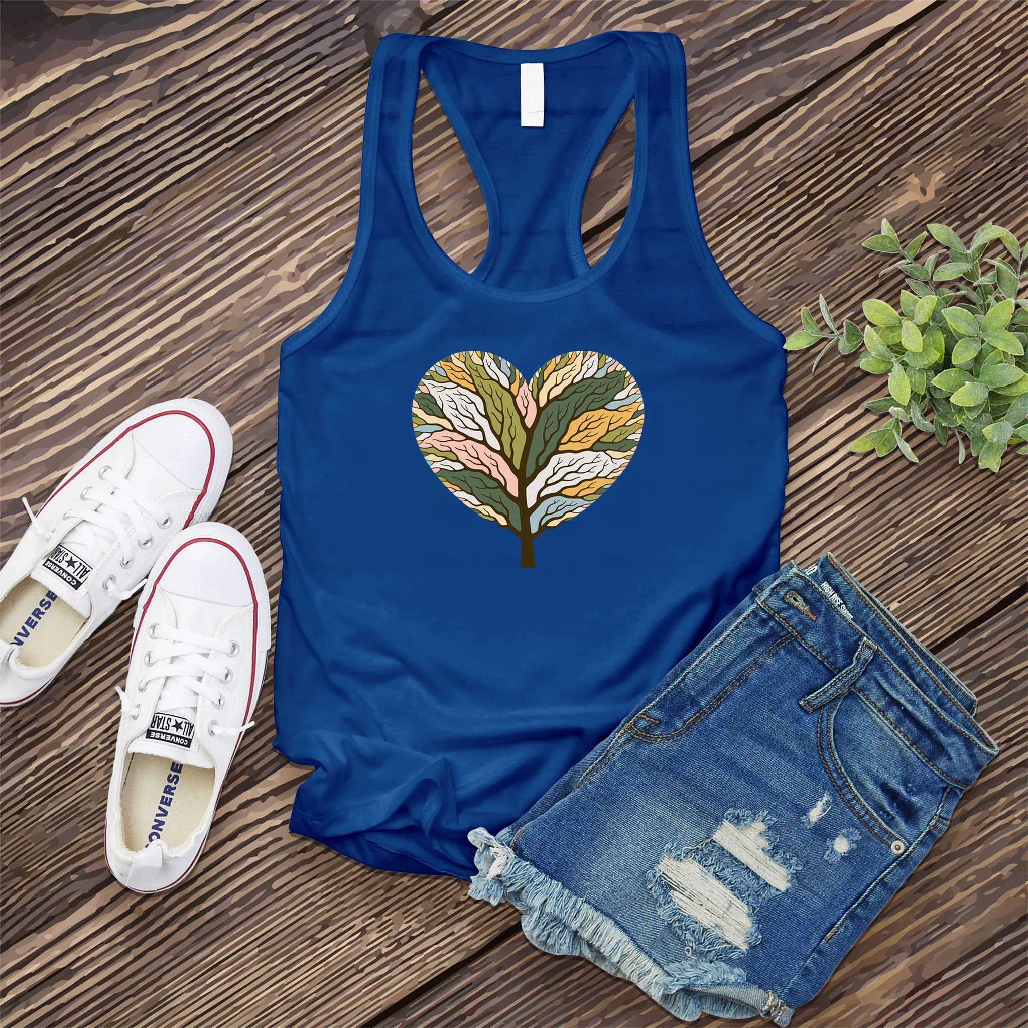 Colorful Tree of Life Heart Women's Tank Top