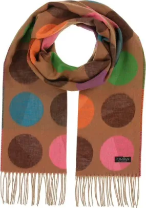 Divided Dots Oversized Cashmink Scarf-Camel
