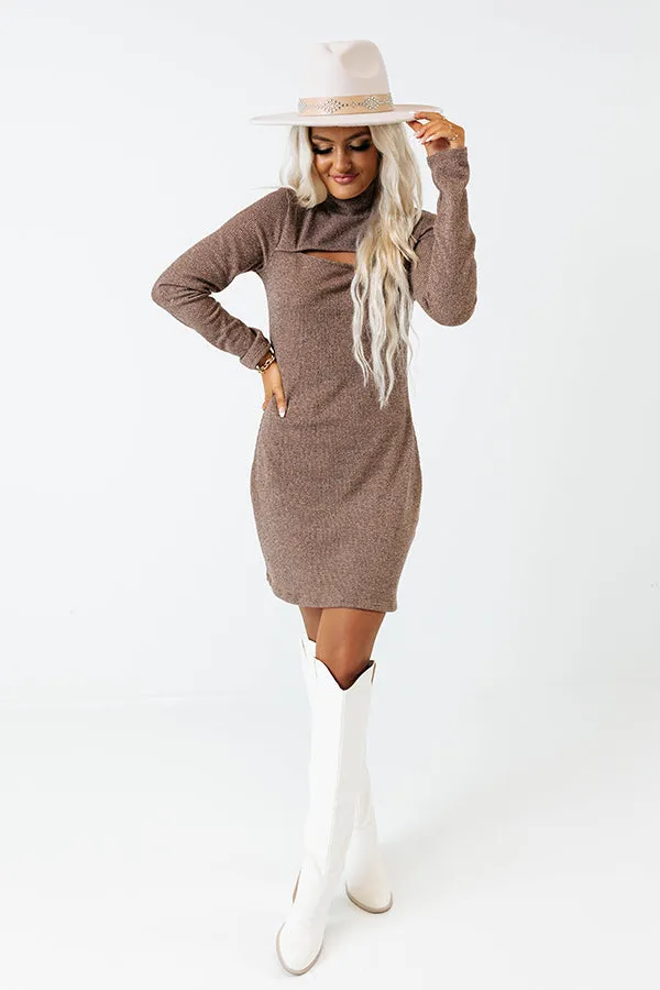 Fall Feels Sweater Dress In Hazelnut