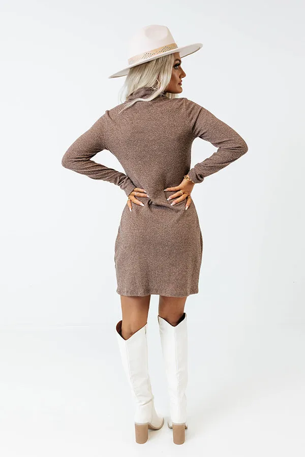 Fall Feels Sweater Dress In Hazelnut