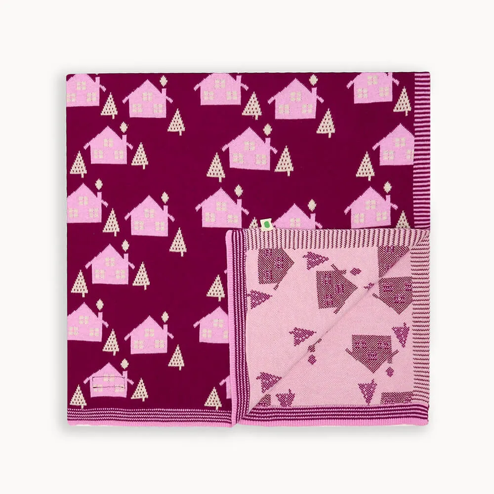 Fawn - Pomegranite Cabin Knit Baby Blanket