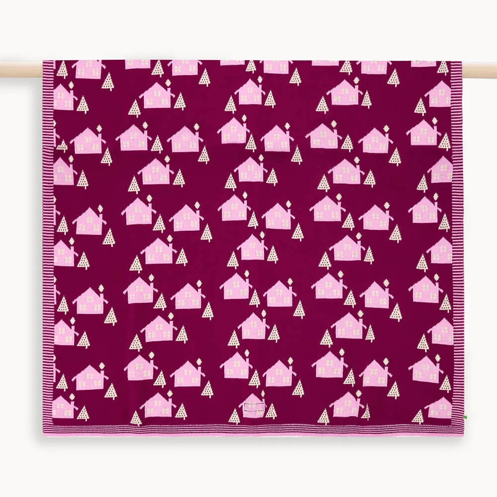Fawn - Pomegranite Cabin Knit Baby Blanket