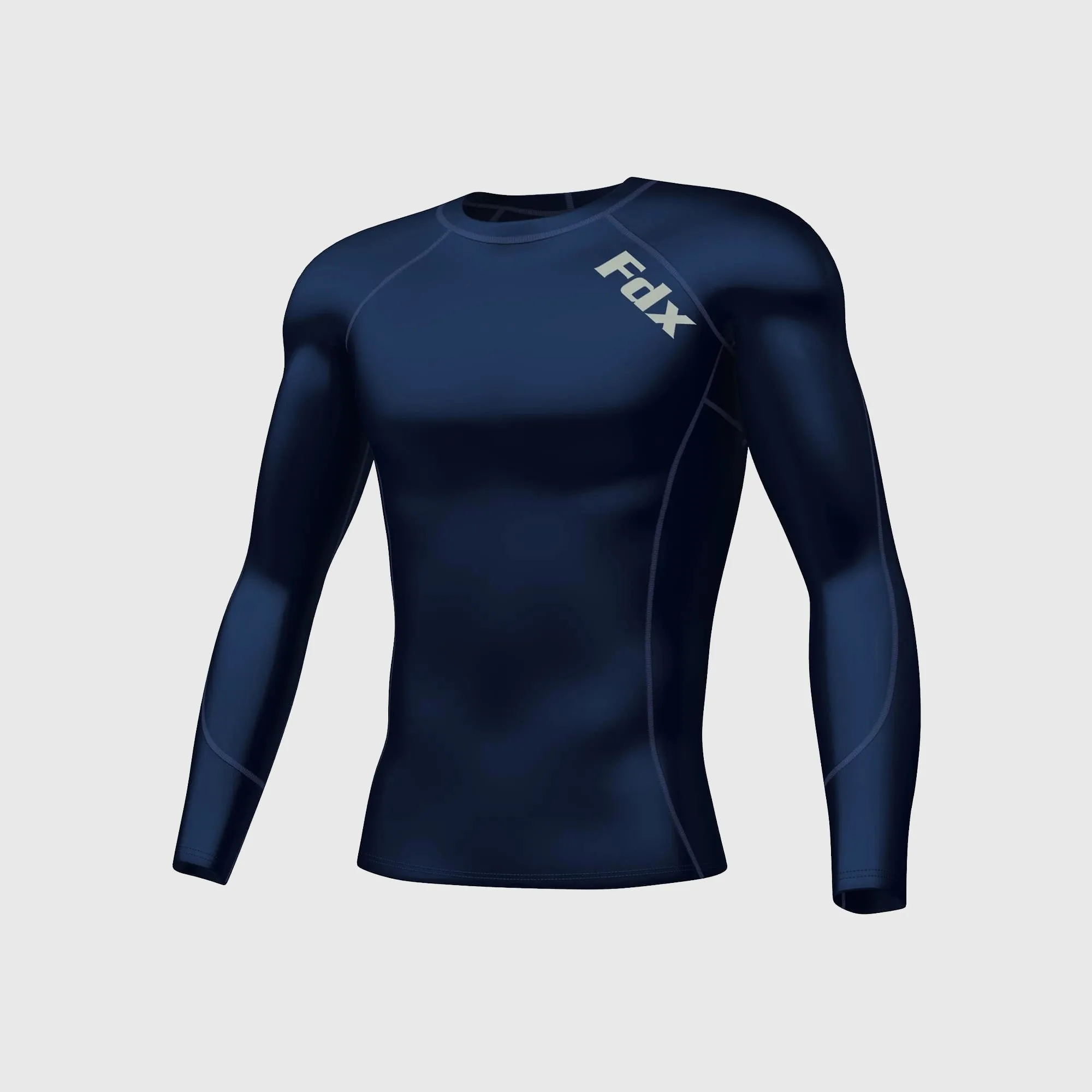 Fdx Thermolinx Navy Blue Men's Base Layer Compression Top