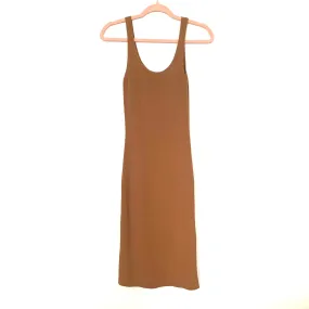 Leith Camel Knit Tank Bodycon Side Slit Sweater Dress- Size XS