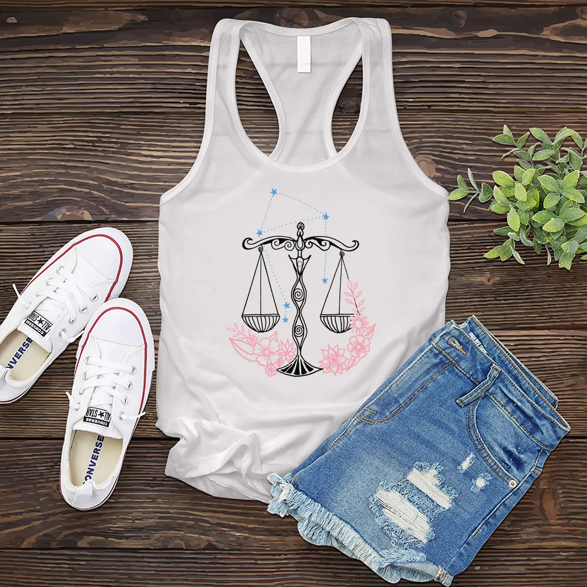 Libra Constellation and Scales Women's Tank Top