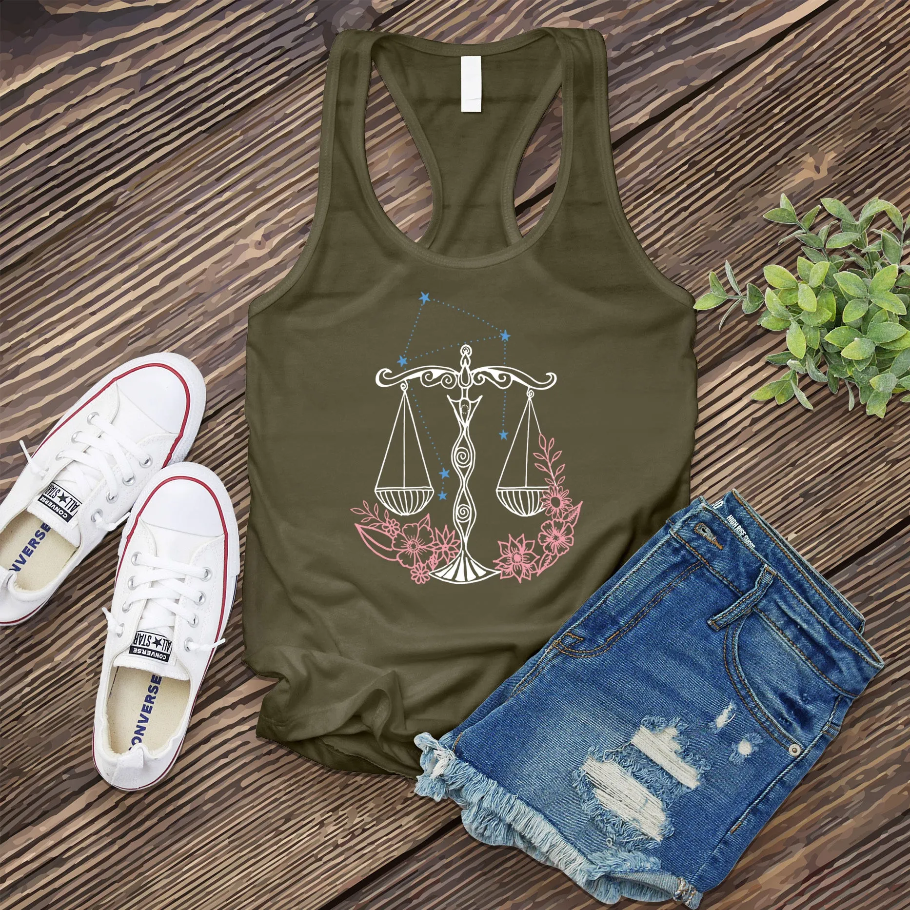 Libra Constellation and Scales Women's Tank Top