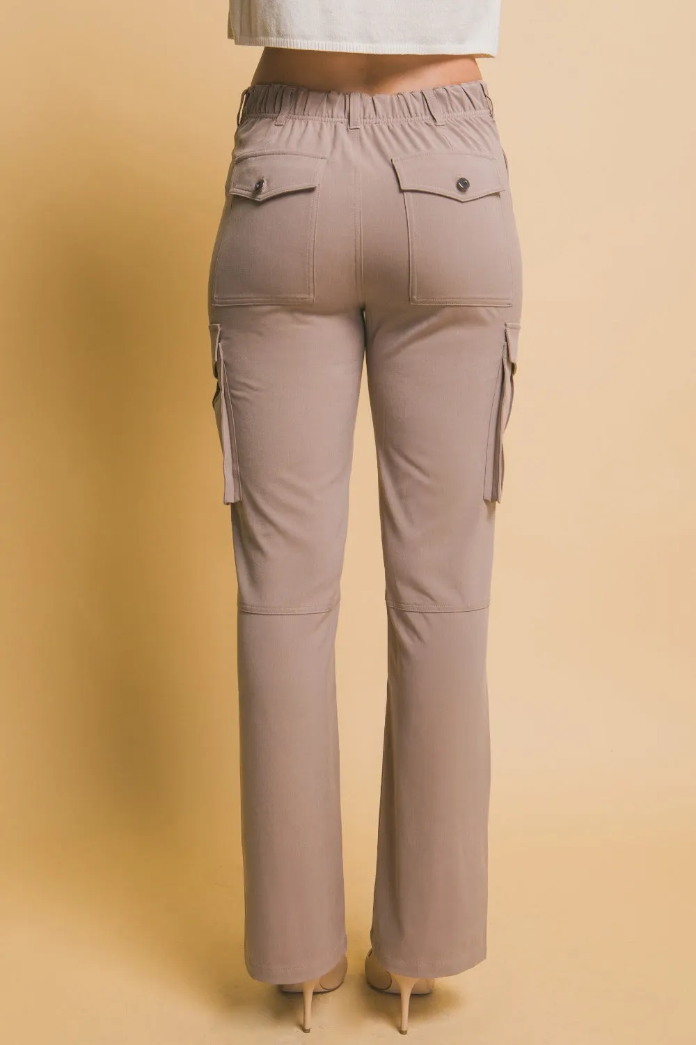 Love Tree Taupe High Rise Cargo Pants