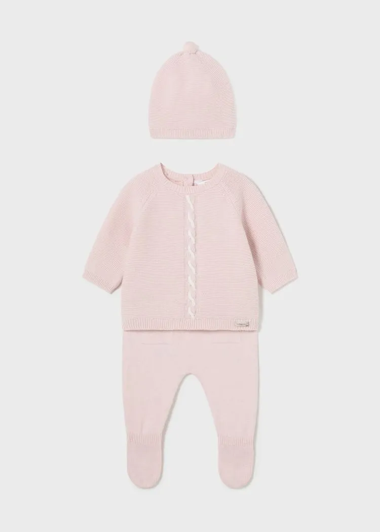 Mayoral 3-Piece Leg Warmer & Hat Set in Blush