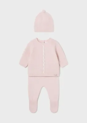 Mayoral 3-Piece Leg Warmer & Hat Set in Blush