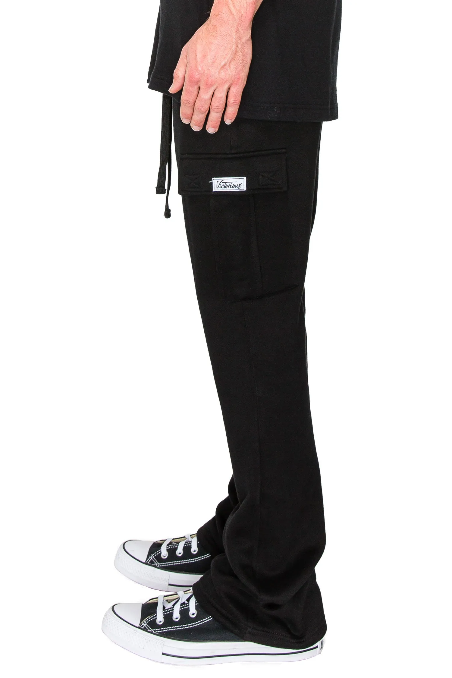 Men's Essential Flared Cargo Fleece Sweat Pants