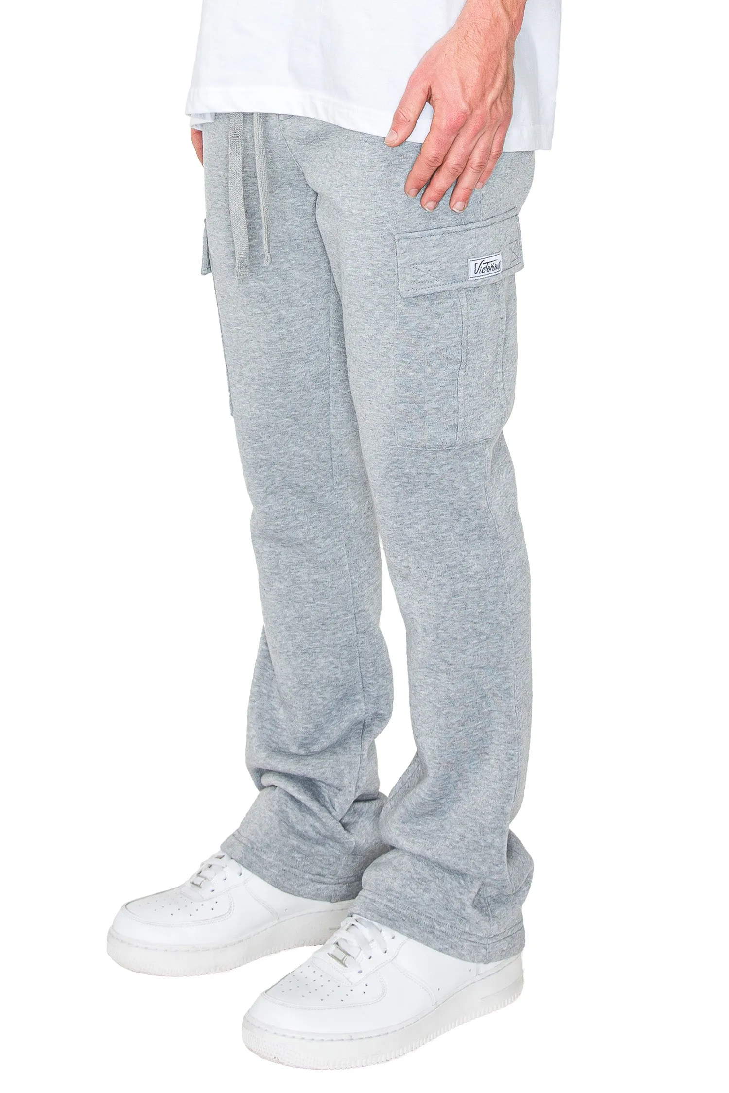 Men's Essential Flared Cargo Fleece Sweat Pants