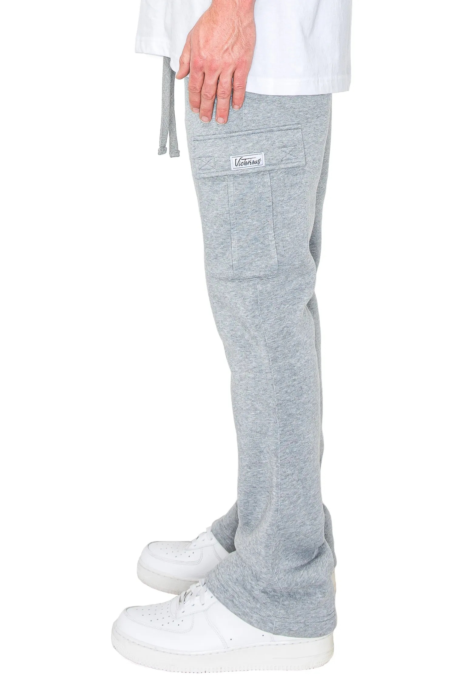 Men's Essential Flared Cargo Fleece Sweat Pants