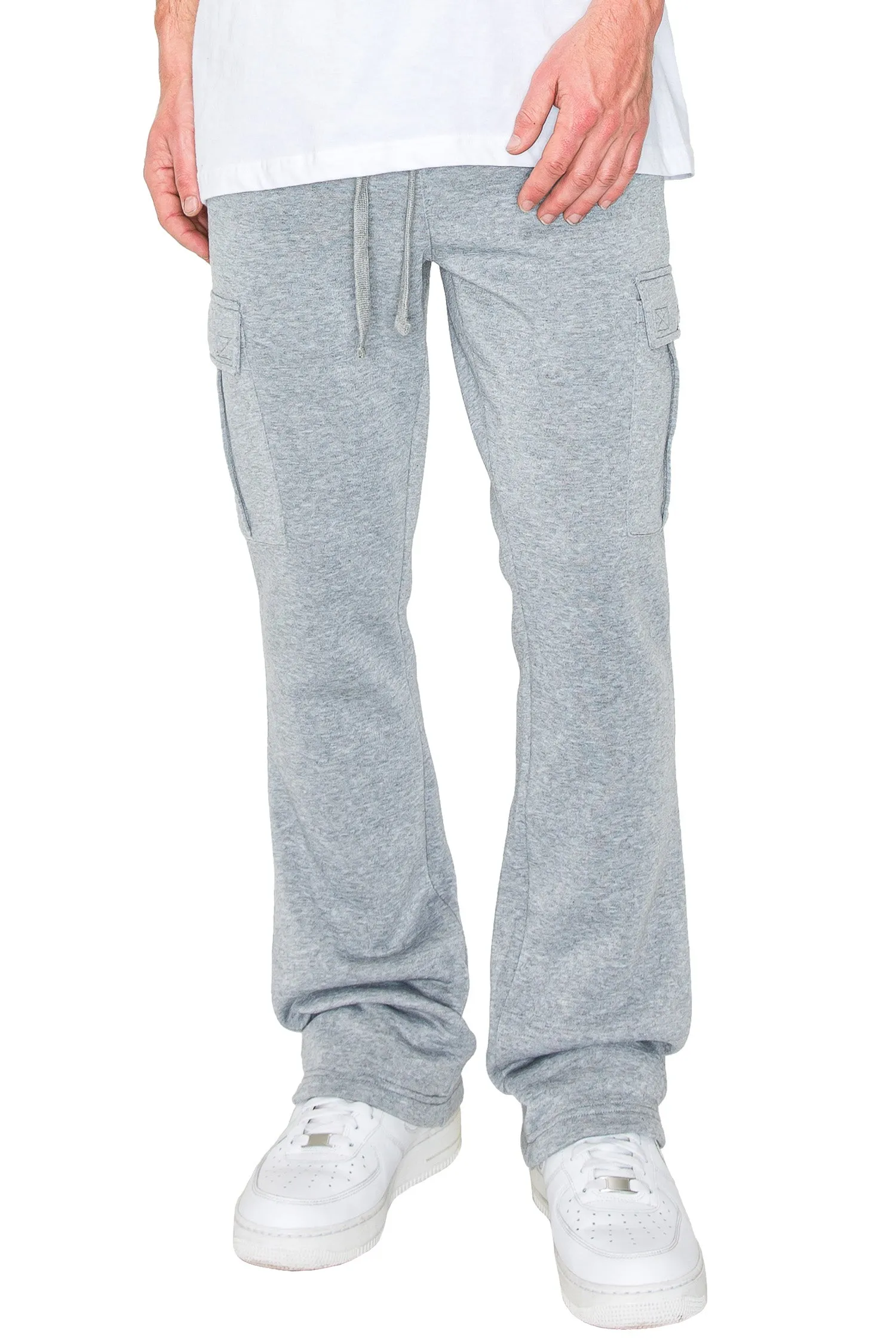 Men's Essential Flared Cargo Fleece Sweat Pants