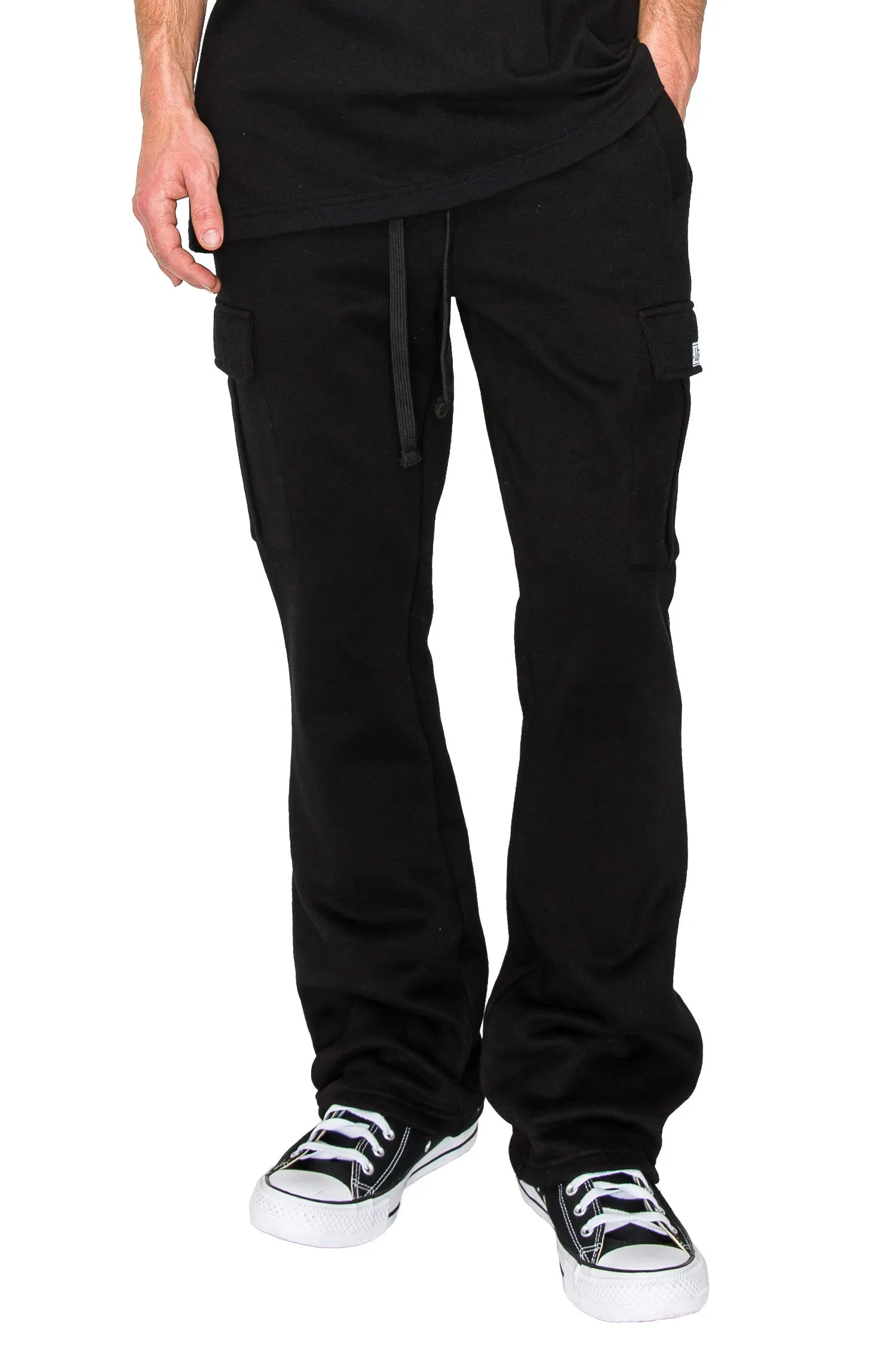 Men's Essential Flared Cargo Fleece Sweat Pants