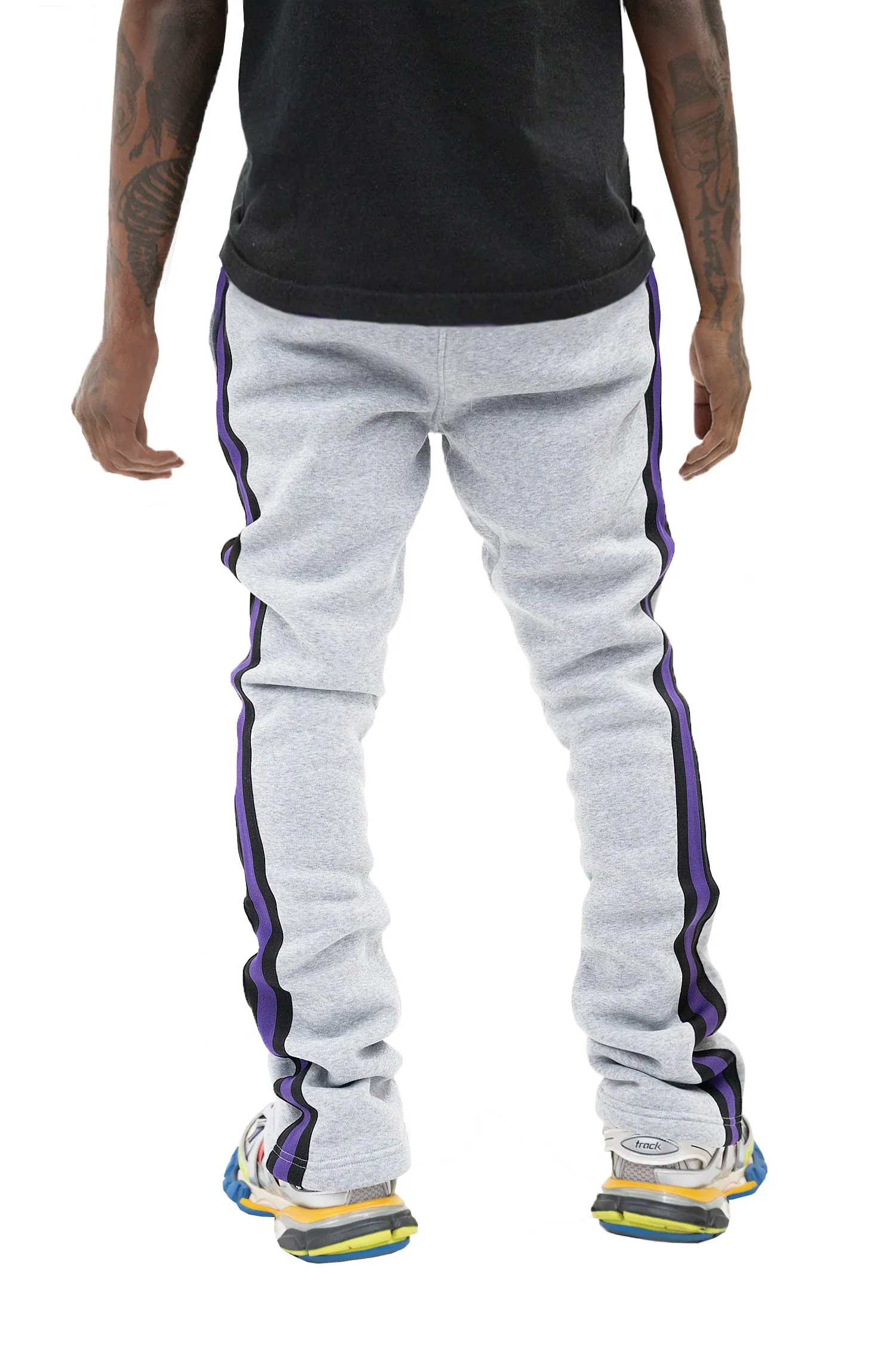 Men's Side Stripe Fleece Stacked Sweat Pants