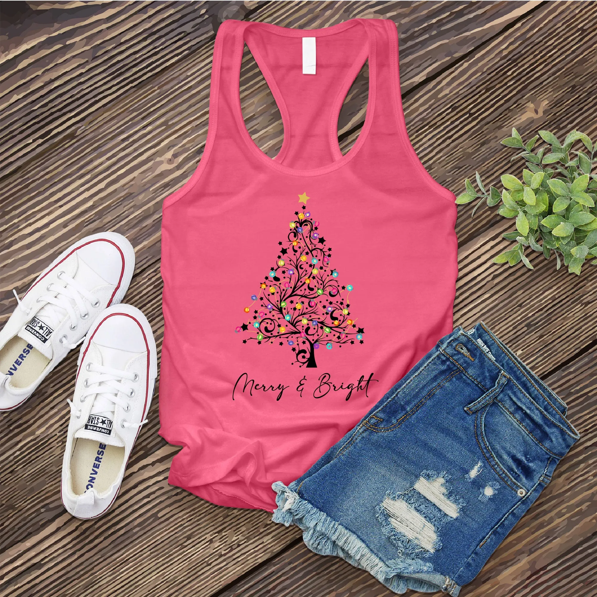 Merry And Bright Christmas Tree Women's Tank Top