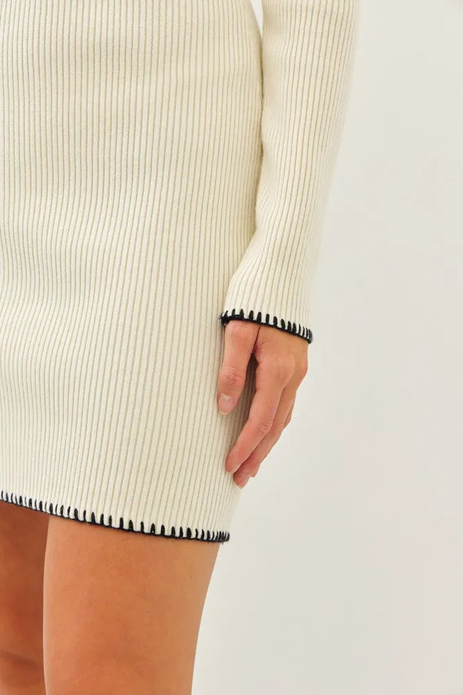Miller Contrast Stitch Sweater Dress