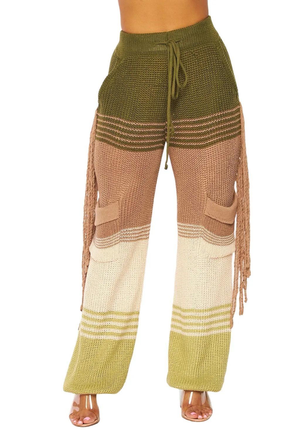 Multi-Color Stripes Knit Joggers