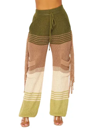 Multi-Color Stripes Knit Joggers