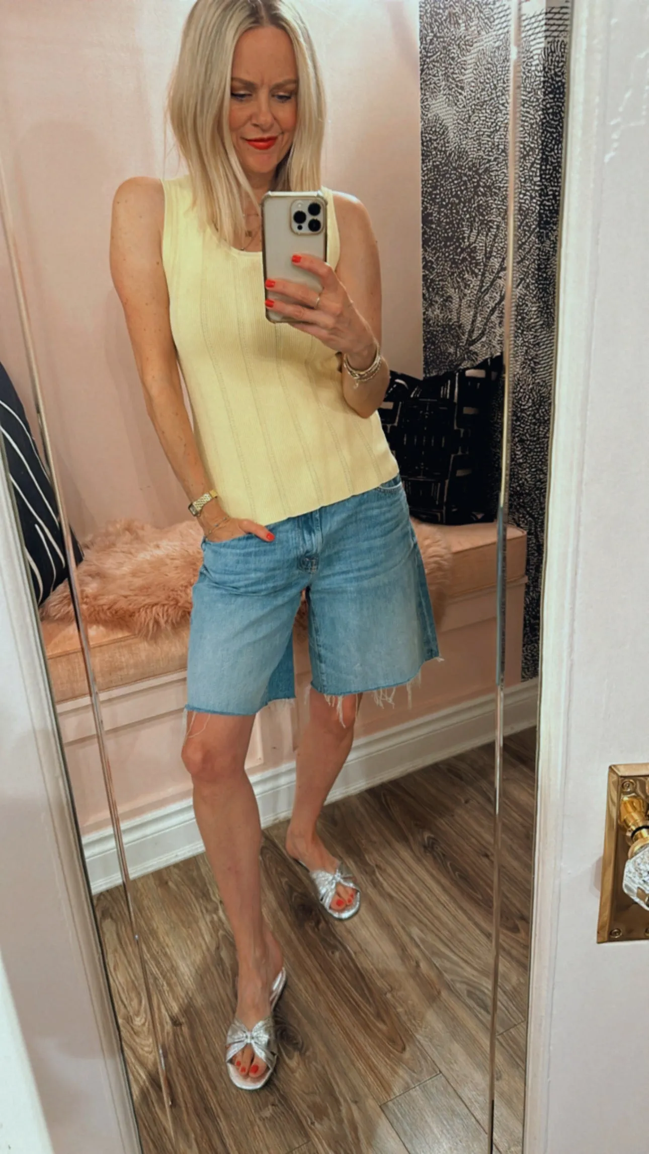 'Perry' Pointelle Rib Knit Top