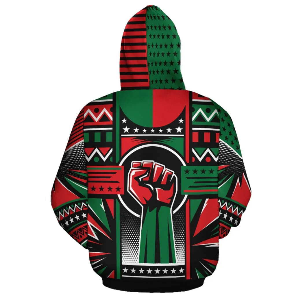 Power Fist And Patterns In Pan African Colors Premium Hoodie