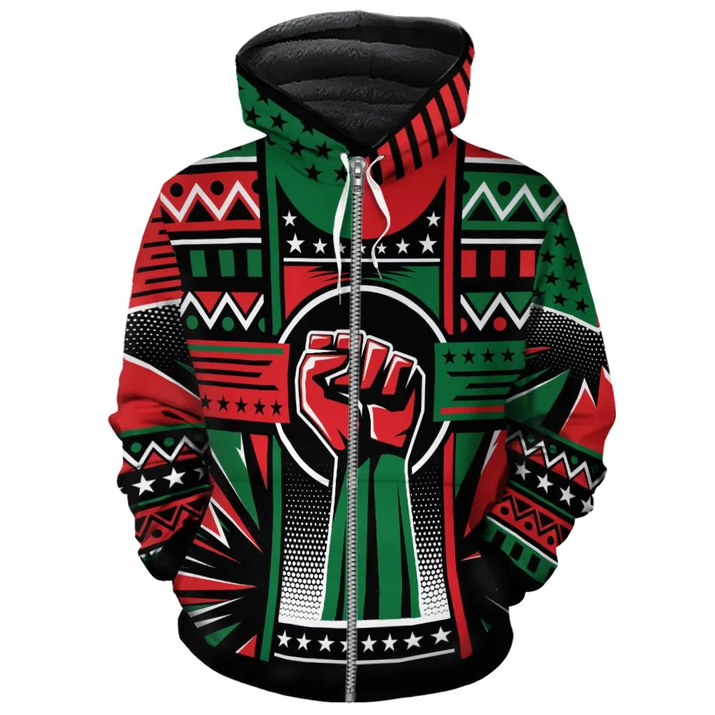 Power Fist And Patterns In Pan African Colors Premium Hoodie