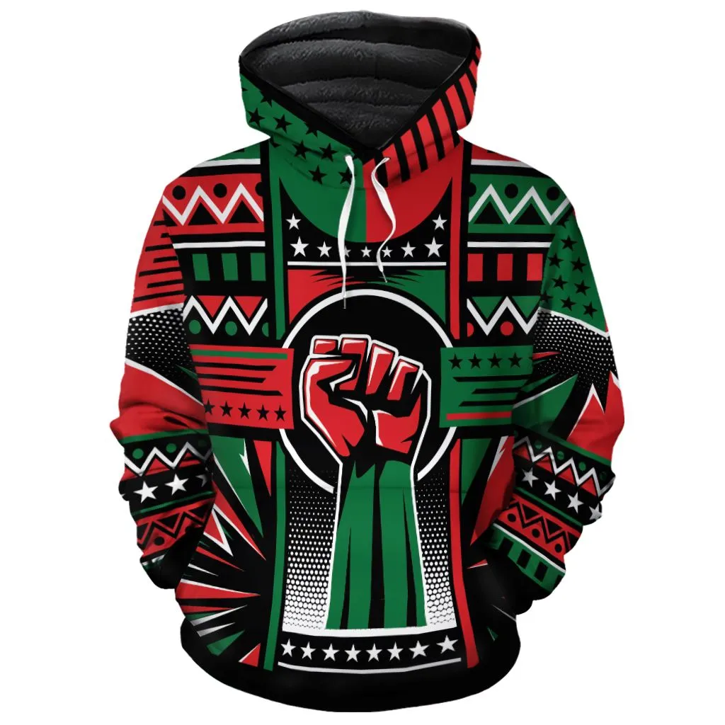 Power Fist And Patterns In Pan African Colors Premium Hoodie