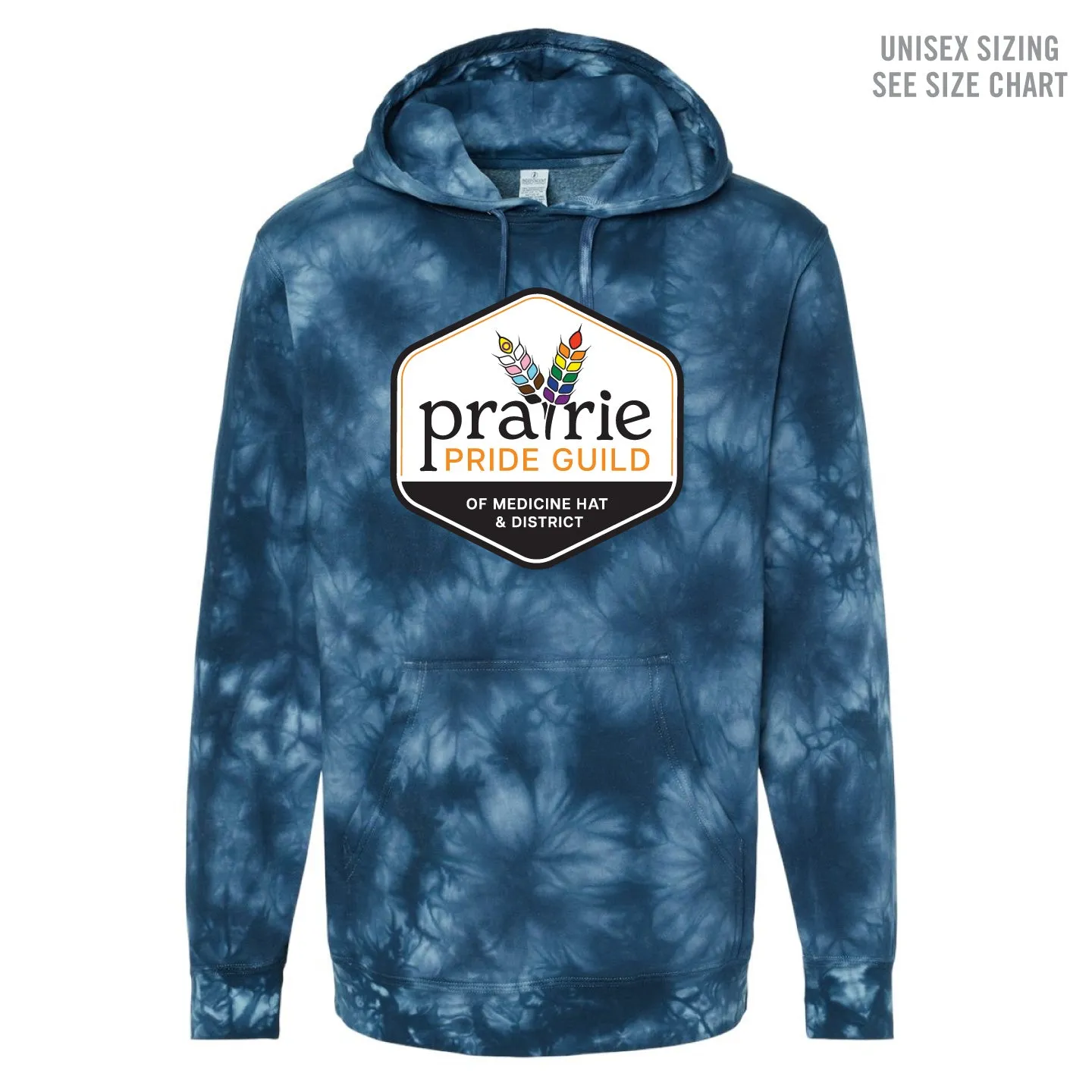 Prairie Pride Guild Full Logo Unisex Tie Dye Hoodie (PPGT005-PRM4500TD)