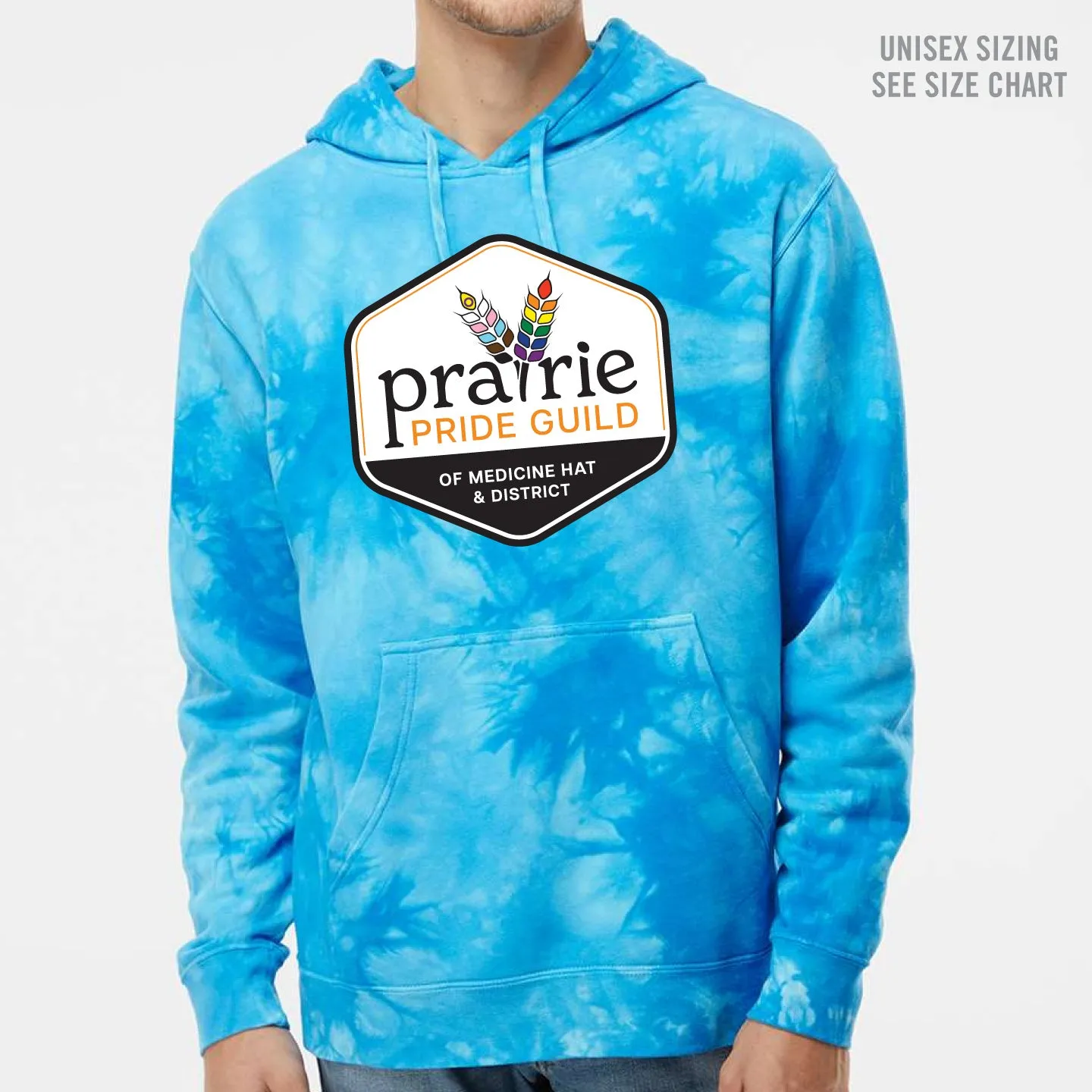 Prairie Pride Guild Full Logo Unisex Tie Dye Hoodie (PPGT005-PRM4500TD)
