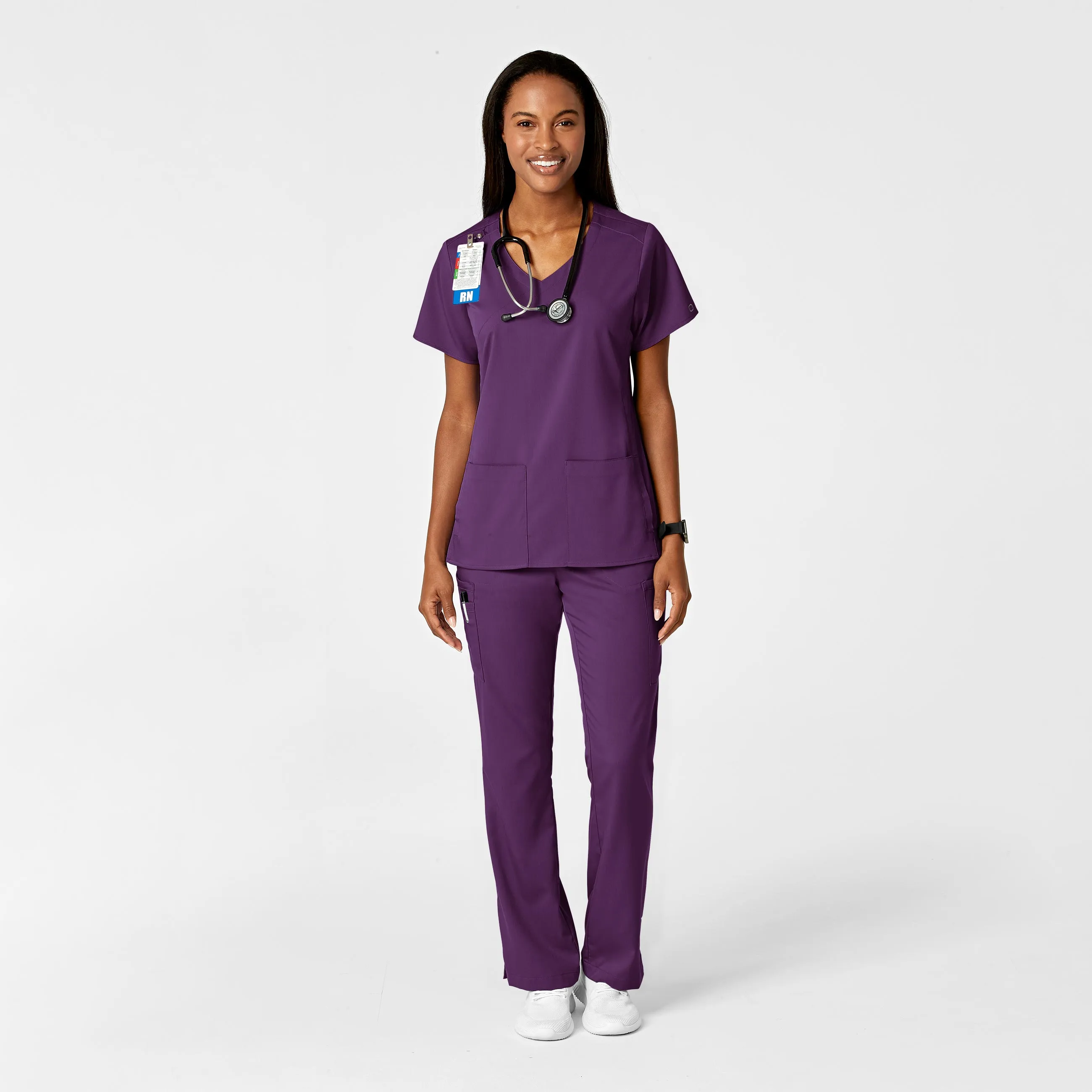 PRO Women's Moderate Flare Leg Scrub Pant - Eggplant