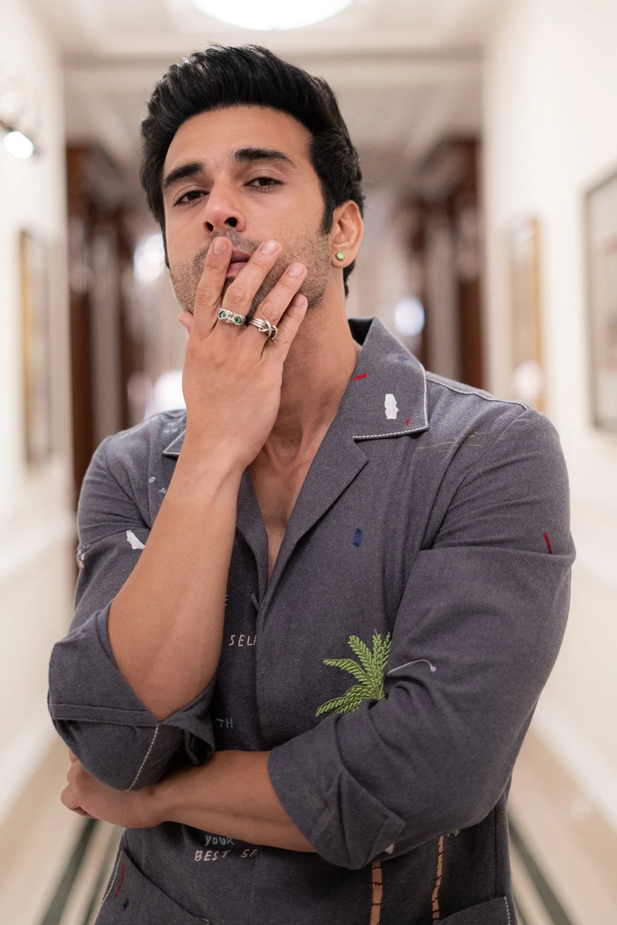 Pulkit Samrat in Holiday Shacket with Straight Pants