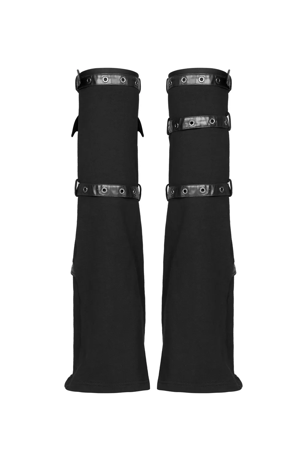 Punk-Styled Flared Leg Sleeves with Flame Print and Bat Detail