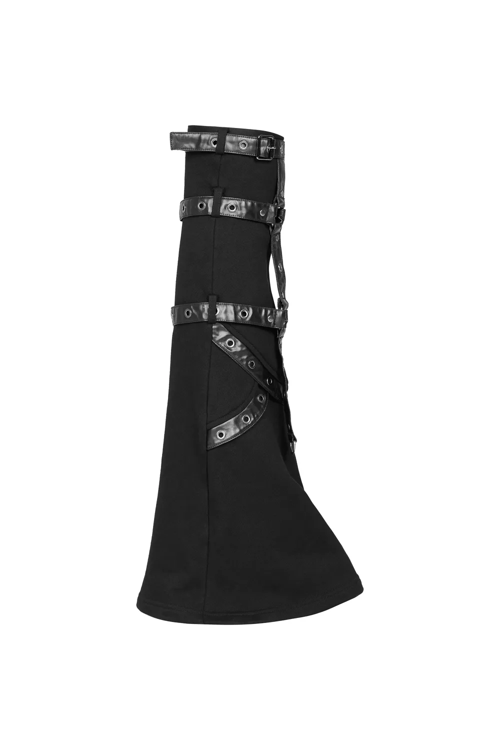 Punk-Styled Flared Leg Sleeves with Flame Print and Bat Detail