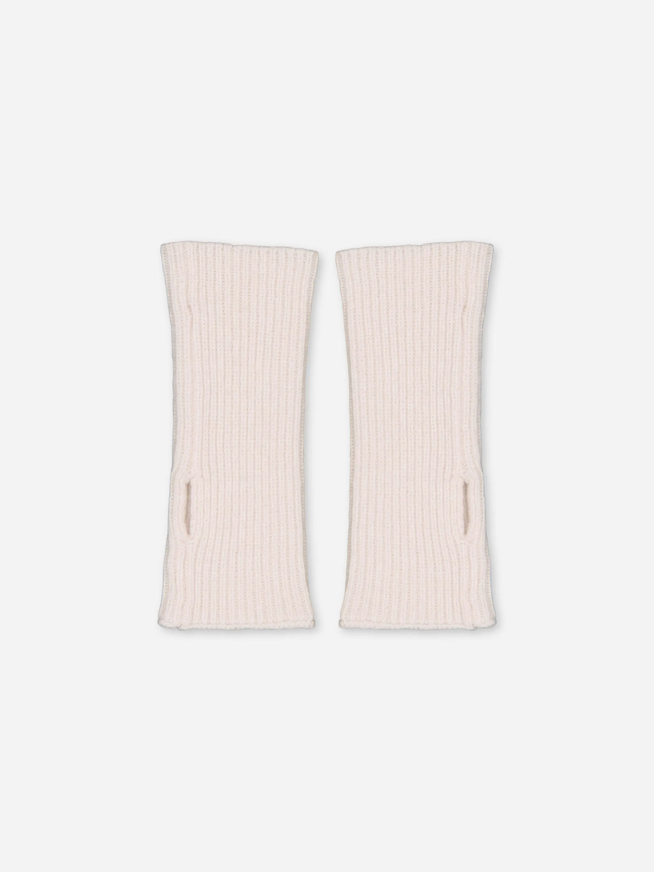 RIBBED HAND WARMERS IVORY
