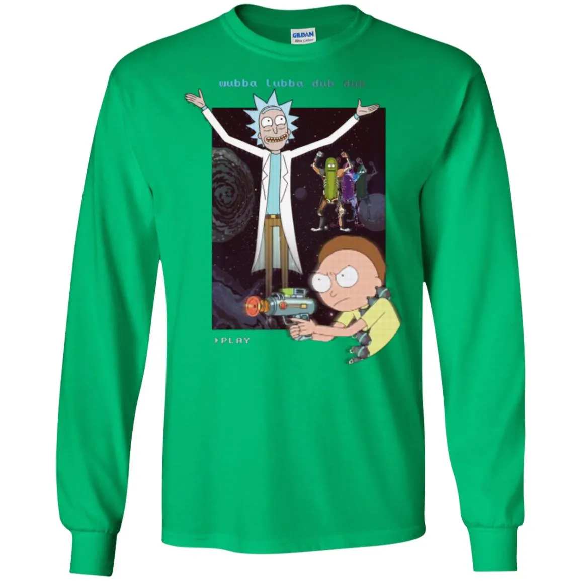 Rick And Morty Retro Video Game Men Long SLeeve Shirt